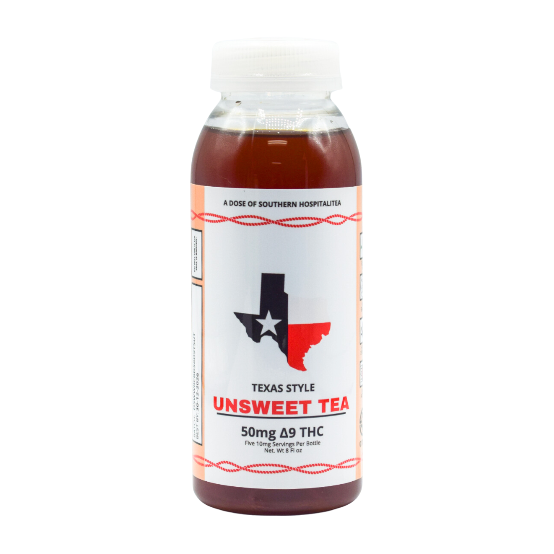 Delta 9 THC Unsweet Texas Tea 50mg 8oz Zero Sugar
